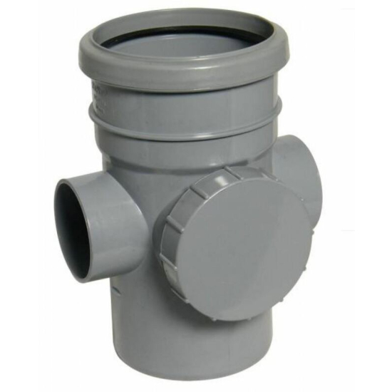 FloPlast Pushfit Soil Access Pipe Socket /Spigot Grey 110mm