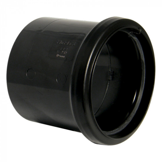 FloPlast Pushfit Soil Socket Pipe Coupling Single Black 110mm