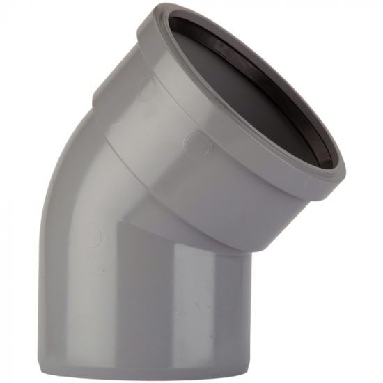 Pushfit Soil Single Socket Bend 135° Grey 110mm
