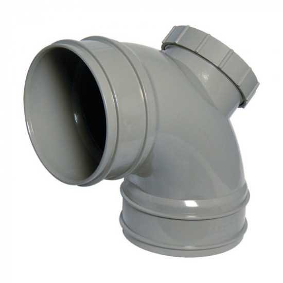 FloPlast Solvent Soil Double Socket Access Bend 92.5° Grey110mm
