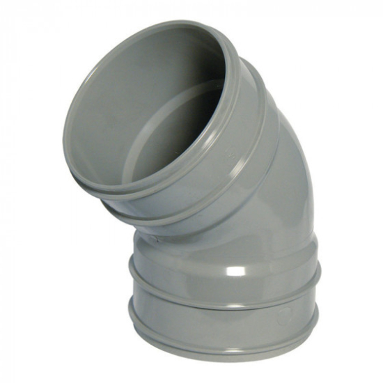 FloPlast Solvent Soil Bend Double Socket 135° Grey 110mm