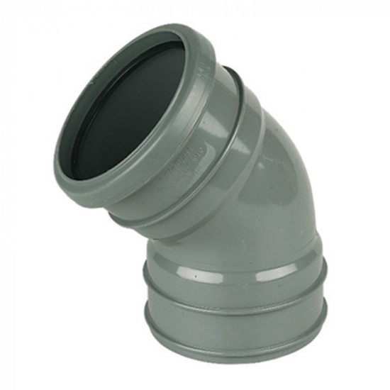 FloPlast Solvent Soil Offset Bend 135° Ring Seal Grey 110mm