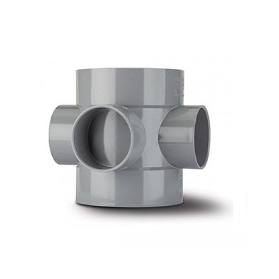 Solvent Soil Three Way Boss Pipe Connector Grey 110mm