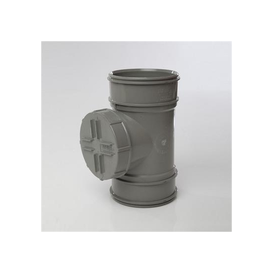 Solvent Soil Double Socket Access Pipe Grey 110mm