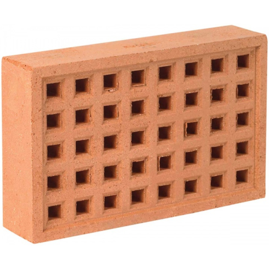 Square Hole Clay Airbrick Red 215mm x 140mm