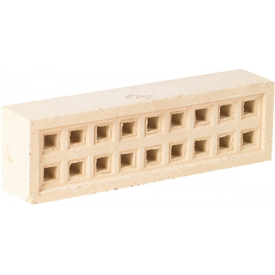 Square Hole Clay Airbrick Buff 215mm x 56mm