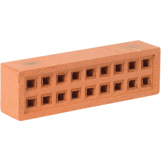 Square Hole Clay Airbrick Red 215mm x 56mm