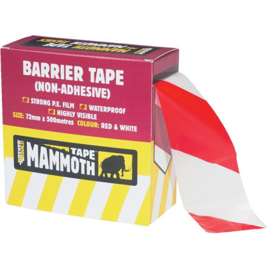 Everbuild Barrier Tape Red & White 72mm x 500m