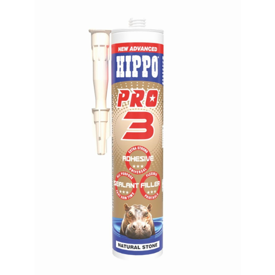 Hippo Pro 3 Adhesive Sealant & Filler Tube Natural Stone 290ml
