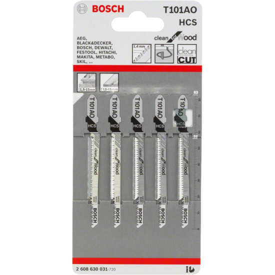Bosch T101AO Jigsaw  Blades PK 5