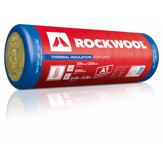 100mm Rockwool Thermal Insulation Roll 1200mm x 2750mm (6.6m²)