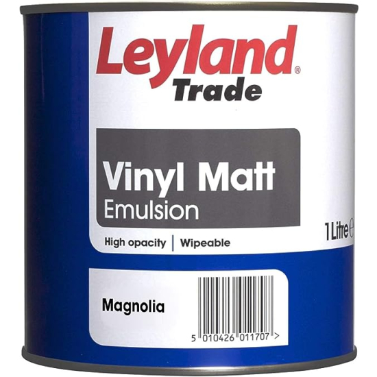 Leyland Trade Vinyl Matt Emulsion Paint Magnolia 1L