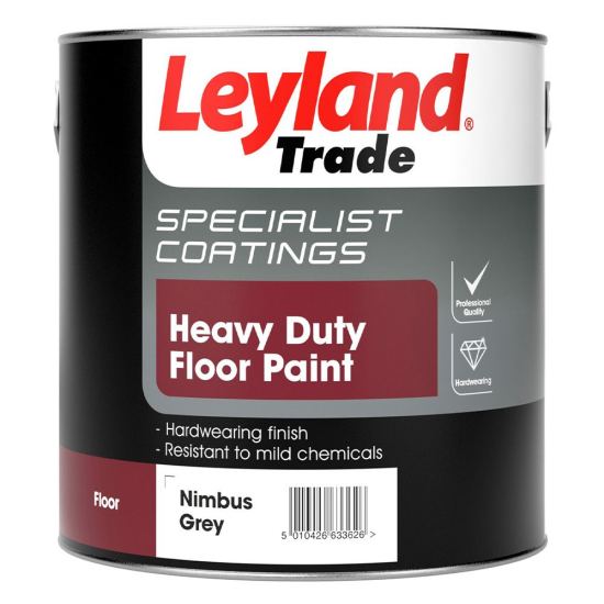 Leyland Trade Heavy Duty Floor Paint Nimbus Grey 5L