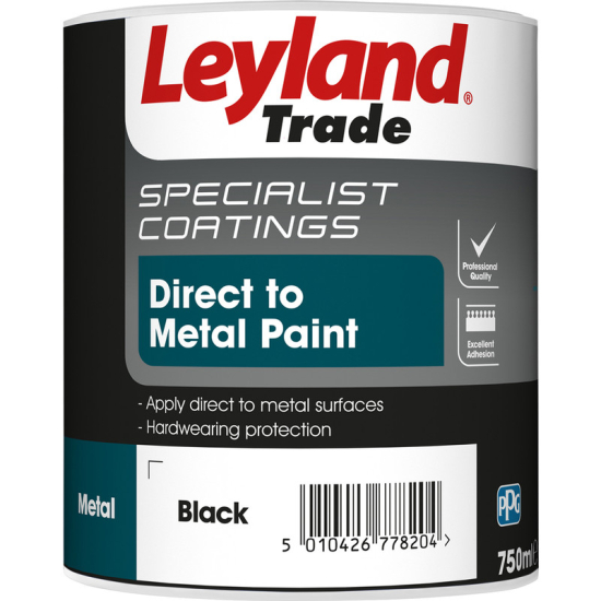 Leyland Trade Direct to Metal Paint Black 750ml