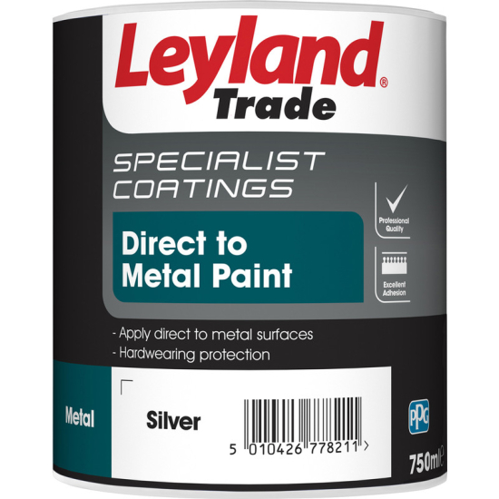 Leyland Trade Direct to Metal Paint Silver 750ml