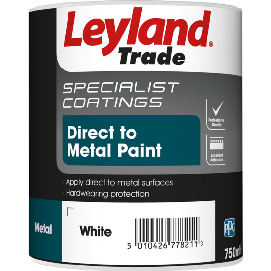 Leyland Trade Direct to Metal Paint White 750ml