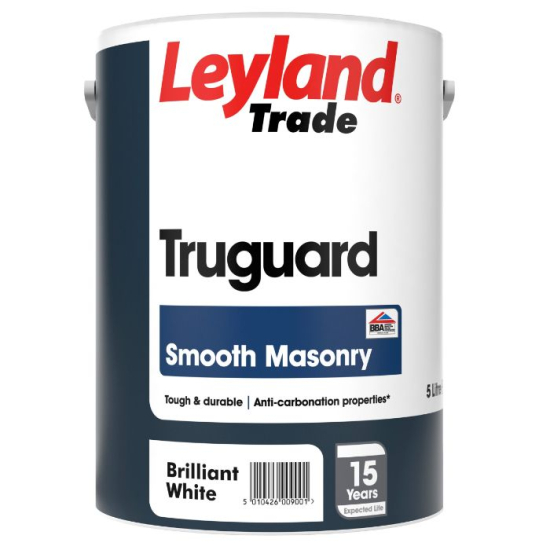 Leyland Trade Truguard Smooth Masonry  Paint Brilliant White 5L