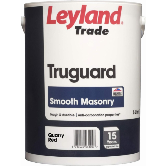 Leyland Trade Truguard Smooth Masonry Paint Quarry Red 5L