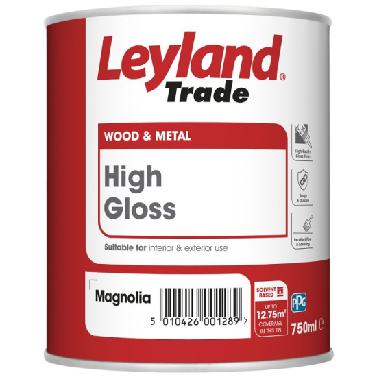 Leyland Trade High Gloss Paint Magnolia 750ml