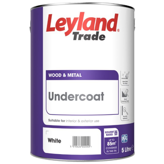 Leyland Trade Undercoat Paint White 5L