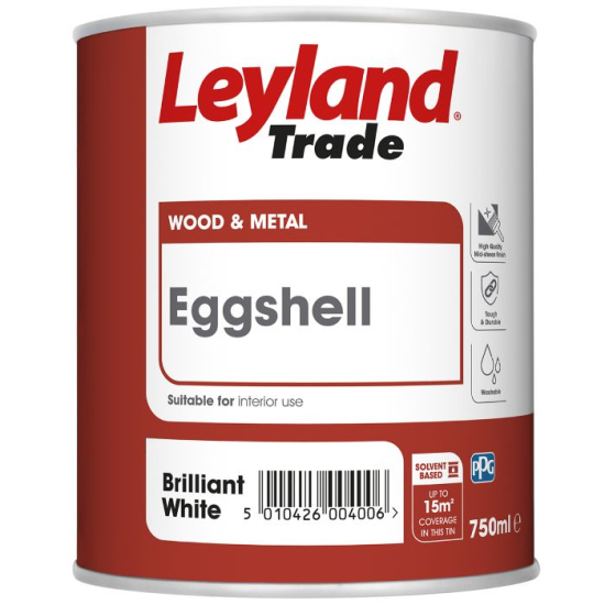 Leyland Trade Eggshell Brilliant White 750ml