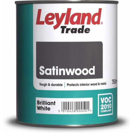 Leyland Trade Satinwood Brilliant White 750ml