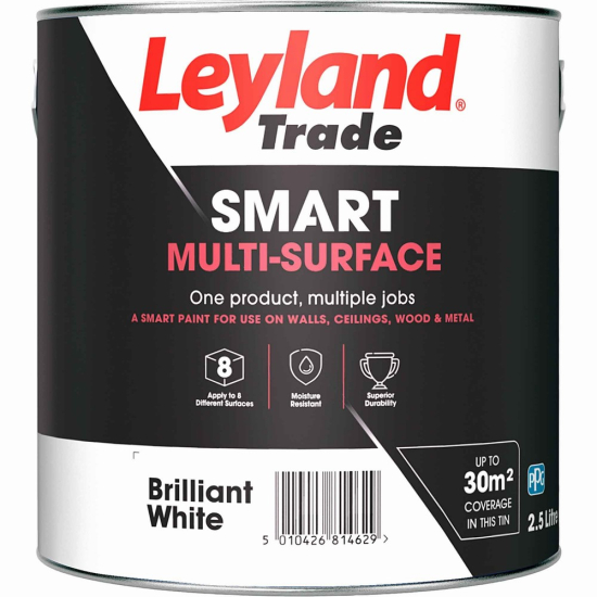 Leyland Trade Smart Matt Emulsion Brilliant White 2.5L