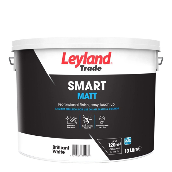 Leyland Trade Smart Matt Emulsion Brilliant White 10L