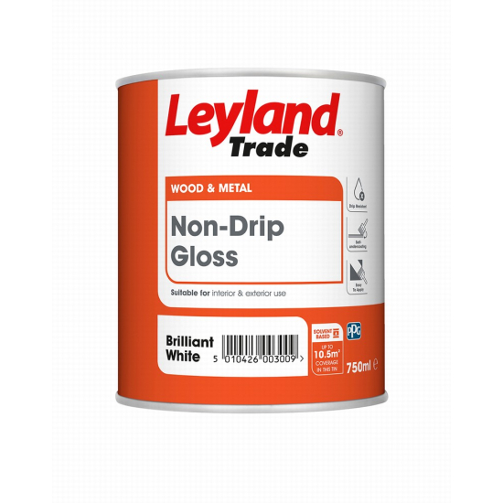 Leyland Trade Non-Drip Gloss Brilliant White 750ml