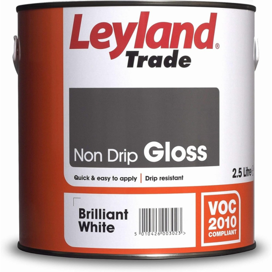 Leyland Trade Non-Drip Gloss Brilliant White 2.5L