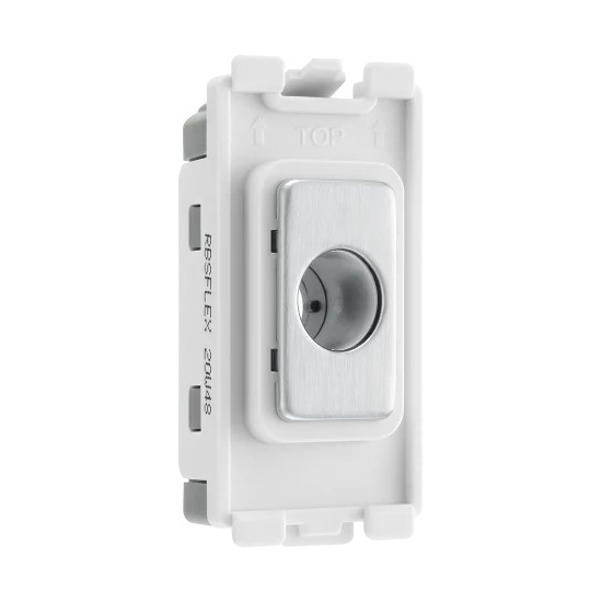 BG Evolve Grid Flex Outlet Module Brushed Steel