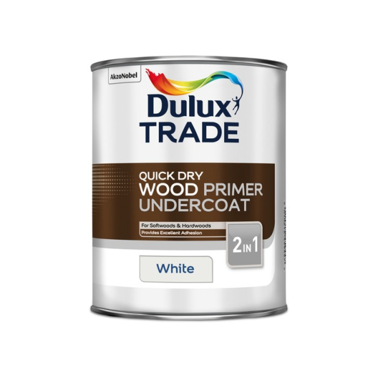 Dulux Trade Quick Dry Wood Primer Undercoat White 1L