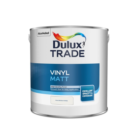 Dulux Trade Vinyl Matt Pure Brilliant White 2.5L