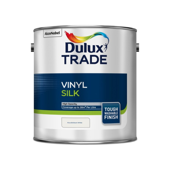 Dulux Trade Vinyl Silk Pure Brilliant White 2.5L