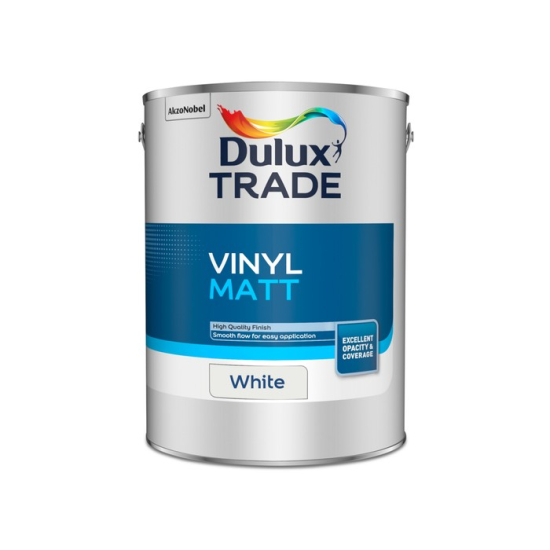 Dulux Trade Vinyl Matt White Bs4800 5L